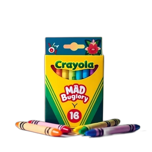 weapon, crown, 3d render, box, crayola, crayons, displayed, colorful transparent PNG cut-out