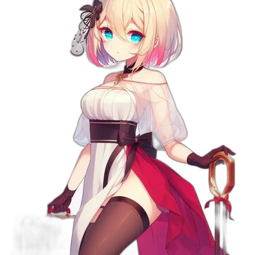 staff, dress, weapon, robot, fantasy art, pixel art, anime, concept art transparent PNG cut-out