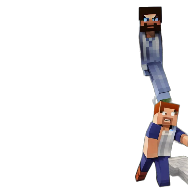 3d render, concept art, pixel art, minecraft transparent PNG cut-out