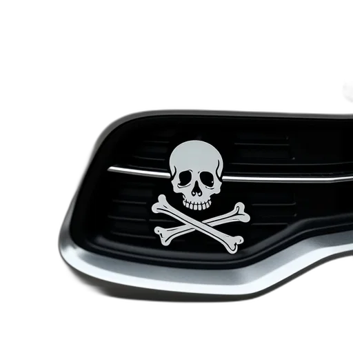 car, weapon, close-up, bumper, pirate, flag, decal, features transparent PNG cut-out