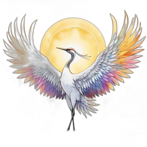 watercolor, fantasy art, concept art, photorealistic, majestic, bird, vibrant, multicolored transparent PNG cut-out