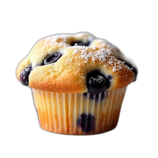 food, photorealistic, 3d render, freshly, baked, blueberry, muffin, golden-brown transparent PNG cut-out