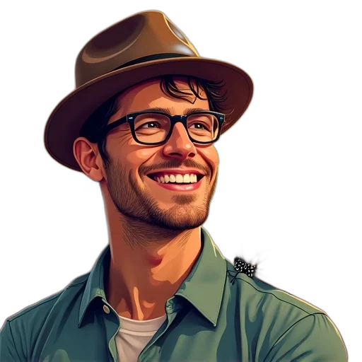 hat, face, staff, photorealistic, cartoon, oil painting, comic book art, digital transparent PNG cut-out