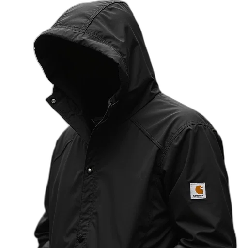 jacket, umbrella, cyberpunk, 3d render, dark, carharta, hooded transparent PNG cut-out