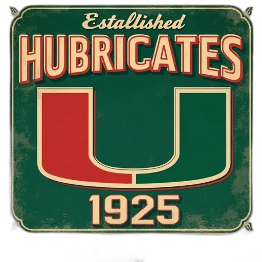 vintage-style, poster, featuring, miami, hurricanes, football, team, has transparent PNG cut-out