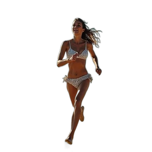photorealistic, woman, running, beach, text, actually, more, gazelle transparent PNG cut-out