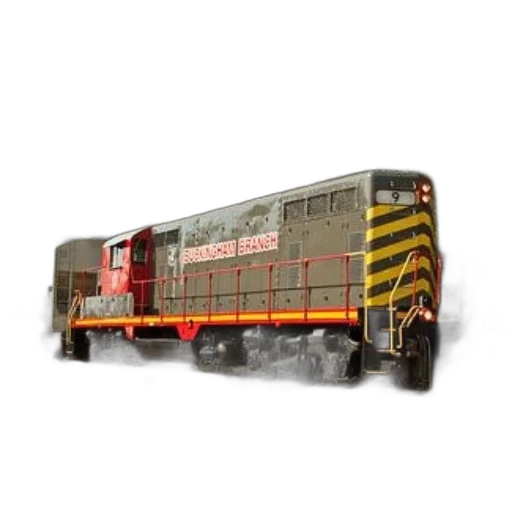 photorealistic, 3d render, concept art, buckingham, branch, train, red, yellow transparent PNG cut-out