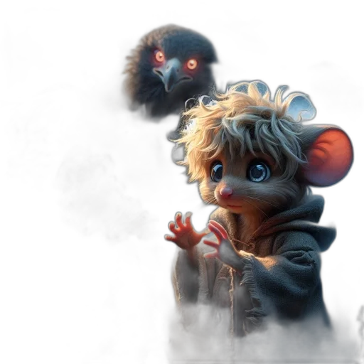 creature, mask, concept art, fantasy art, comic book art, 3d render, fog, snow transparent PNG cut-out