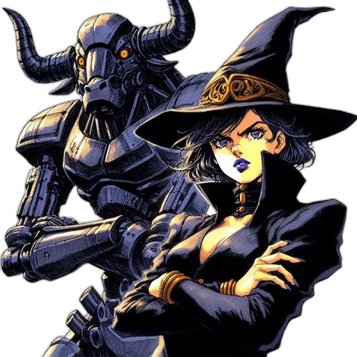staff, hat, concept art, comic book art, fantasy art, pixel art, dark, monochrome transparent PNG cut-out