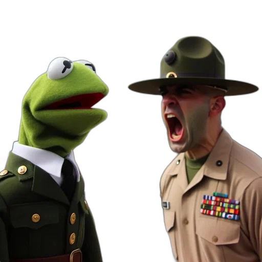 hat, two, men, one, resembling, frog, military, attire transparent PNG cut-out