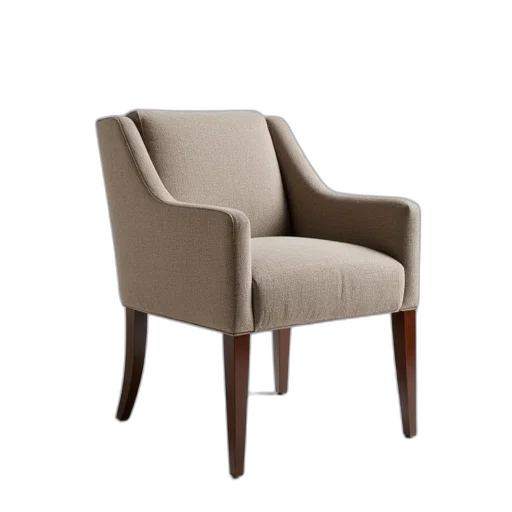 furniture, 3d render, earth tones, upholstered, parsons, side, chair, wood transparent PNG cut-out