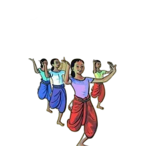 cartoon, pencil sketch, watercolor, concept art, rain, cambodian, dancer, sophany transparent PNG cut-out