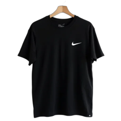 monochrome, dark, black, t-shirt, white, nike, logo, chest transparent PNG cut-out