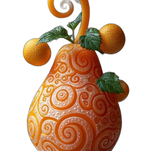 food, staff, dress, crown, 3d render, photorealistic, concept art, fruit transparent PNG cut-out
