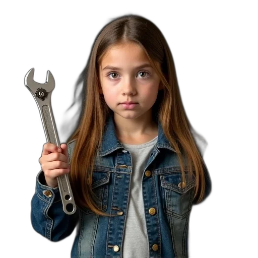 weapon, sword, staff, jacket, photorealistic, 3d render, young, girl transparent PNG cut-out