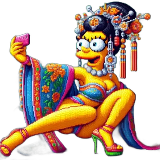 jewelry, staff, pixel art, photorealistic, concept art, cartoon, simpsons, character transparent PNG cut-out