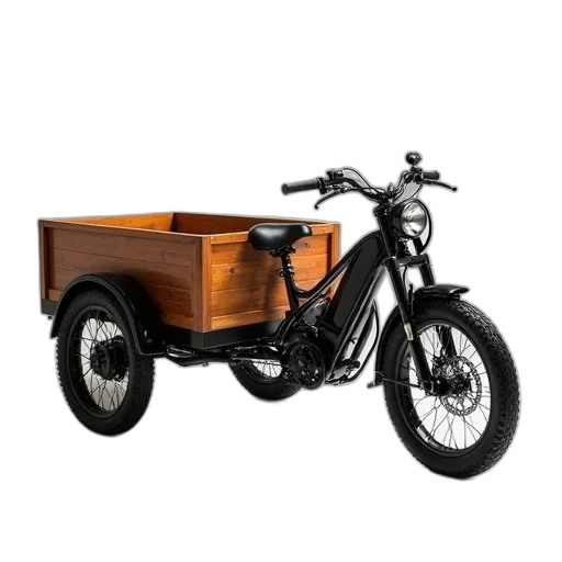 three, wheeler, tricycle, cargo transparent PNG cut-out