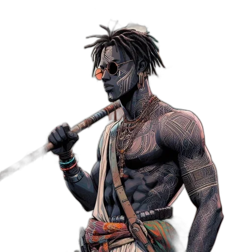 sword, weapon, staff, concept art, comic book art, fantasy art, watercolor, dark transparent PNG cut-out