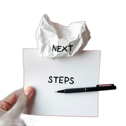 hand, holding, crumpled, piece, paper, word, next, written transparent PNG cut-out