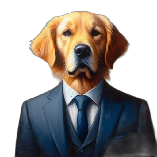 staff, animal, face, photorealistic, oil painting, concept art, cartoon, portrait transparent PNG cut-out