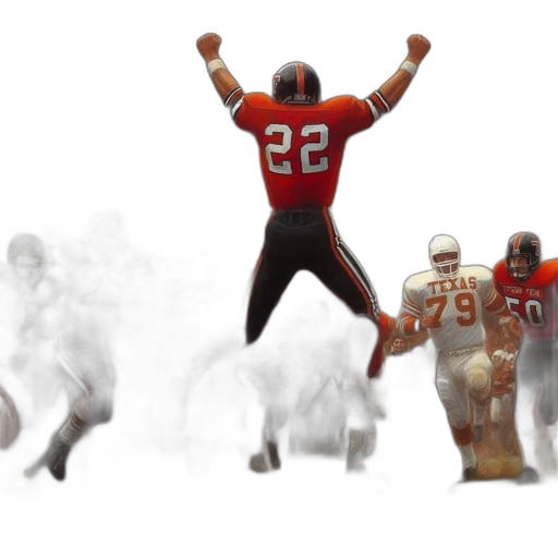 concept art, football, match, jubilant, player, leaps, amid, fellow transparent PNG cut-out