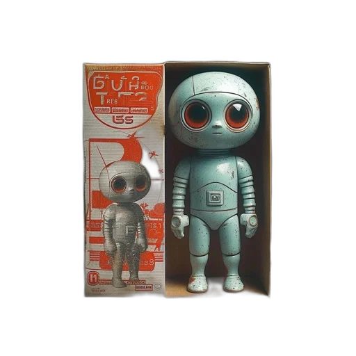 robot, concept art, 3d render, comic book art, outer space, toy, named, sputnik transparent PNG cut-out