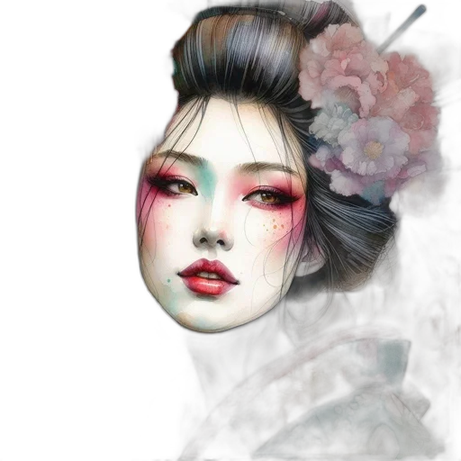 face, mask, photorealistic, fantasy art, watercolor, oil painting, pastel, red transparent PNG cut-out