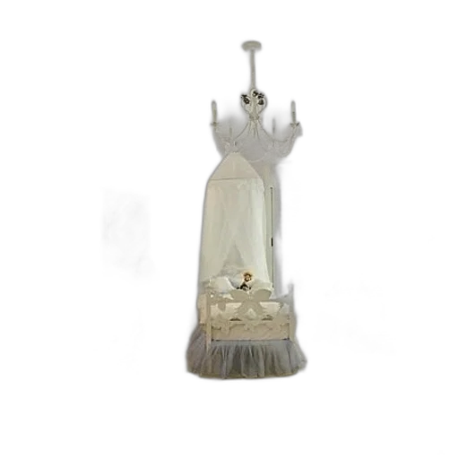 dress, staff, bottle, jewelry, 3d render, cozy, nursery, white transparent PNG cut-out