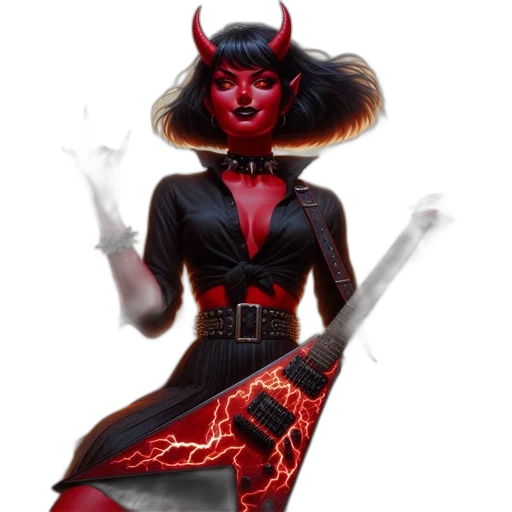 staff, concept art, fantasy art, comic book art, 3d render, red, red-skinned, demoness transparent PNG cut-out