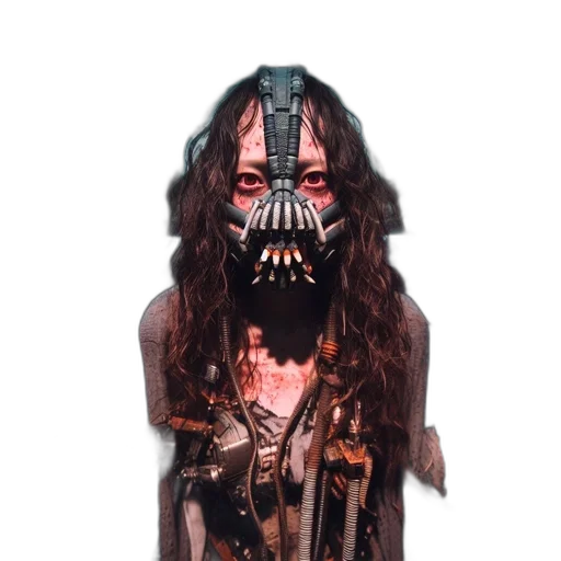 mask, creature, face, robot, concept art, fantasy art, cyberpunk, 3d render transparent PNG cut-out