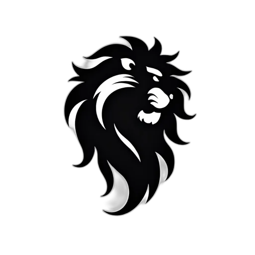 dragon, crown, hair, animal, fantasy art, black, lion, symbol transparent PNG cut-out