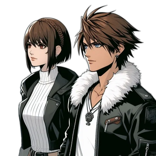 jacket, staff, concept art, comic book art, pixel art, cartoon, monochrome, dark transparent PNG cut-out