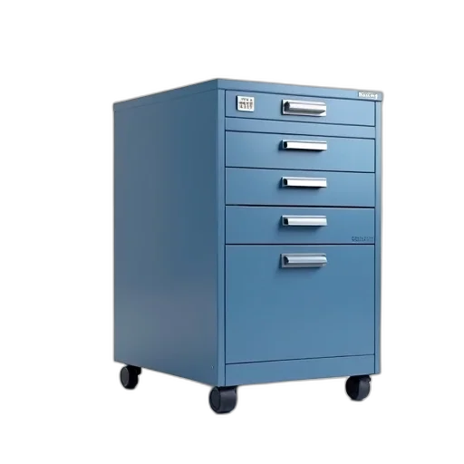 furniture, 3d render, blue, pastel, modern, metallic, filing, cabinet transparent PNG cut-out