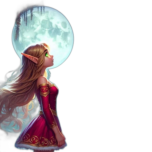 fantasy art, concept art, pixel art, watercolor, mystical, forest, scene, night transparent PNG cut-out