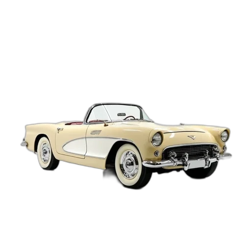 car, 3d render, photorealistic, concept art, cartoon, vintage, convertible, beige transparent PNG cut-out