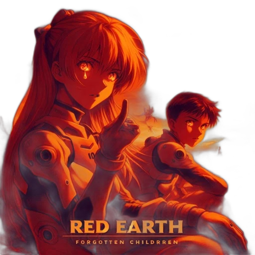 concept art, anime, pixel art, fantasy art, outer space, fire, red, earth tones transparent PNG cut-out
