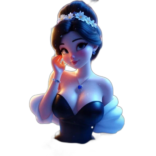 crown, dress, jewelry, staff, concept art, fantasy art, 3d render, pixel art transparent PNG cut-out