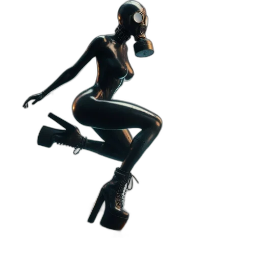 robot, shoes, mask, dress, concept art, 3d render, cyberpunk, pixel art transparent PNG cut-out