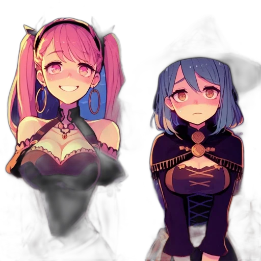 dress, mask, crown, pixel art, anime, concept art, fantasy art, dark transparent PNG cut-out