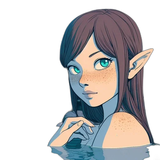 face, mask, fantasy art, concept art, pixel art, anime, blue, pastel transparent PNG cut-out