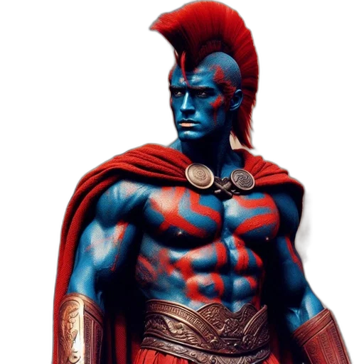 comic book art, concept art, fantasy art, photorealistic, imposing, figure, vivid, war transparent PNG cut-out