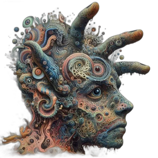 mask, face, creature, crown, concept art, fantasy art, photorealistic, 3d render transparent PNG cut-out