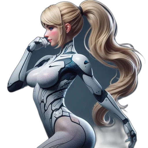 robot, comic book art, concept art, fantasy art, anime, monochrome, animated, female transparent PNG cut-out