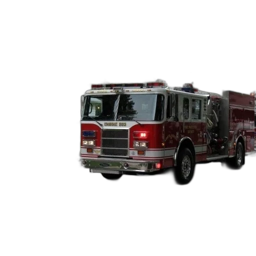 weapon, 3d render, concept art, photorealistic, fire, red, truck, parked transparent PNG cut-out