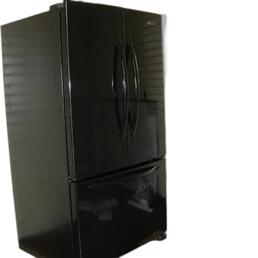 furniture, robot, 3d render, black, refrigerator, double, doors, bottom transparent PNG cut-out