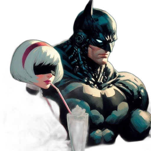 comic book art, concept art, cyberpunk, pixel art, monochrome, dark, two, people transparent PNG cut-out