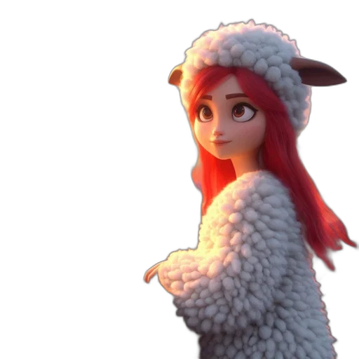 dress, hat, creature, animal, 3d render, concept art, fantasy art, pixel art transparent PNG cut-out