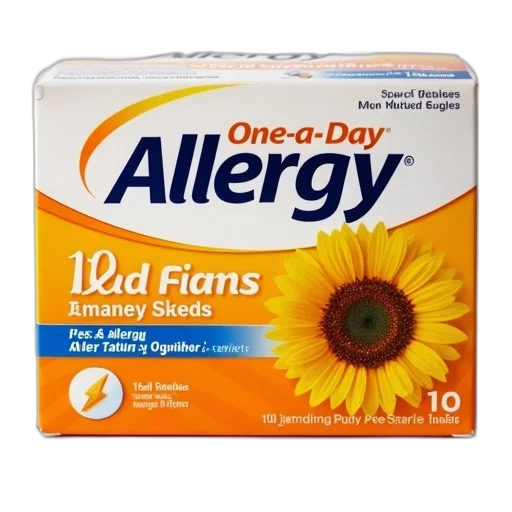 food, box, one-a-day, allergy, tablets, sunflower, front transparent PNG cut-out