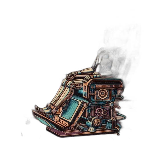 shoes, weapon, furniture, robot, concept art, fantasy art, watercolor, 3d render transparent PNG cut-out