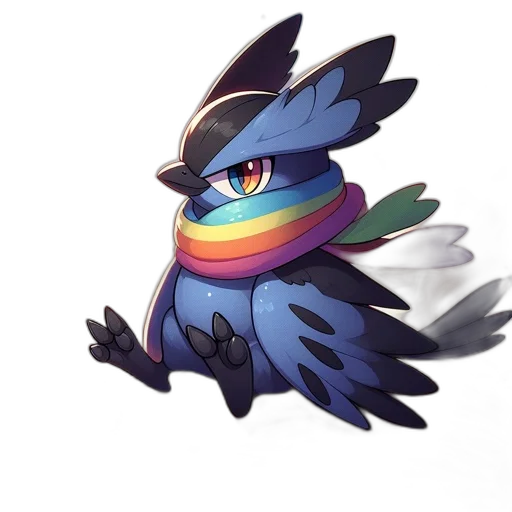 creature, animal, dragon, hat, concept art, watercolor, pixel art, vaporwave transparent PNG cut-out
